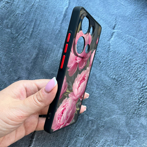 Чохол для Xiaomi Redmi Note 13 Pro 4G / Poco M6 Pro 4G / Xiaomi Redmi Note 14S з захистом камери півонії крупні