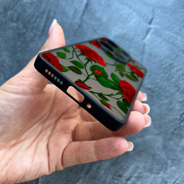 Чохол для Xiaomi Redmi Note 13 Pro 4G / Poco M6 Pro 4G / Xiaomi Redmi Note 14S з захистом камери червоні троянди