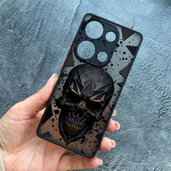 Чохол для Xiaomi Redmi Note 13 Pro 4G / Poco M6 Pro 4G / Xiaomi Redmi Note 14S з захистом камери череп у кубі