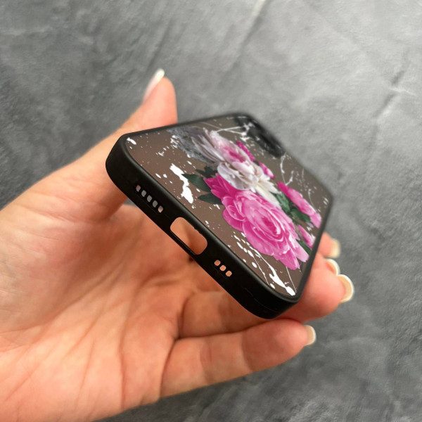 Чехол для iPhone 13 пионы классические с кляксами