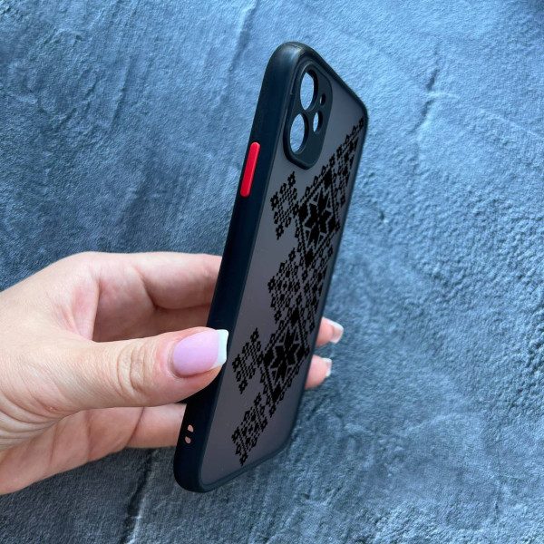 Чехол для iPhone 11 вышиванка черная украинская