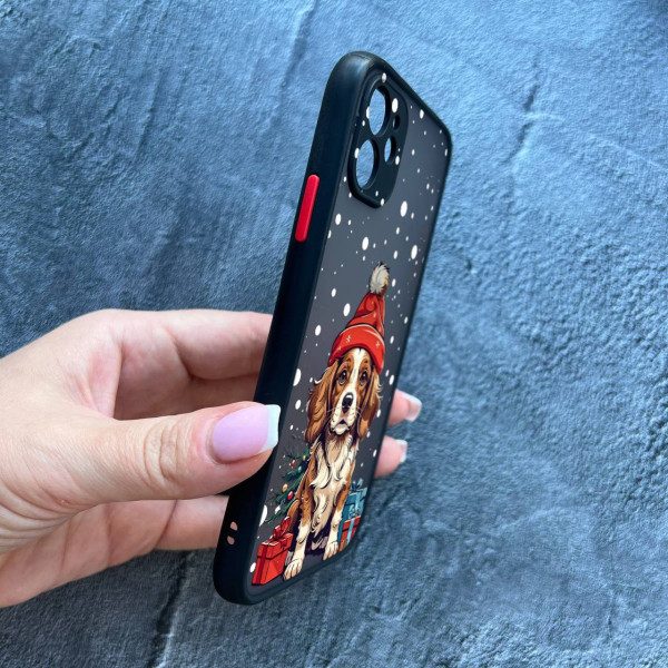 Чехол для IPhone 11 новогодняя собачка