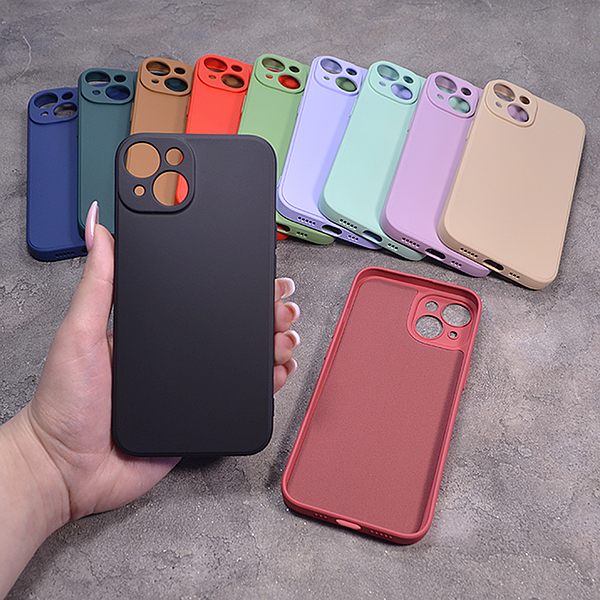 Однотонний чохол для iPhone 14 з soft-touch покриттям і мікрофіброю всередині