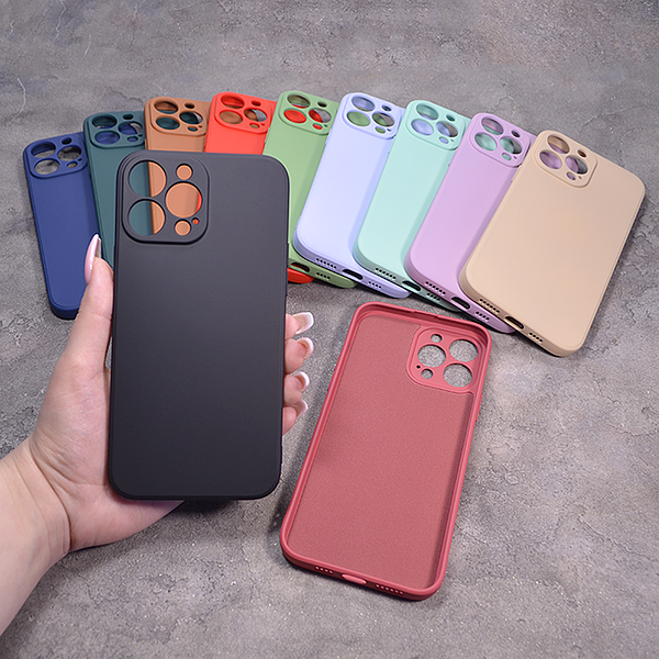 Однотонний чохол для iPhone 13 Pro Max з soft-touch покриттям і мікрофіброю всередині