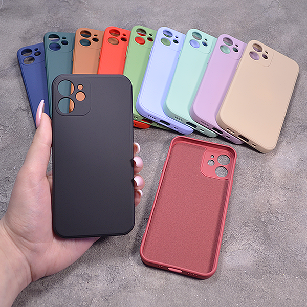 Однотонний чохол для IPhone 12 Mini з soft-touch покриттям і мікрофіброю всередині