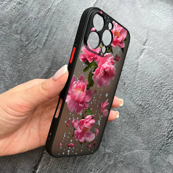 Чохол для iPhone 16 Pro Max півонії з дощем