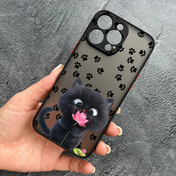 Чохол для iPhone 16 Pro Max котик з квіткою