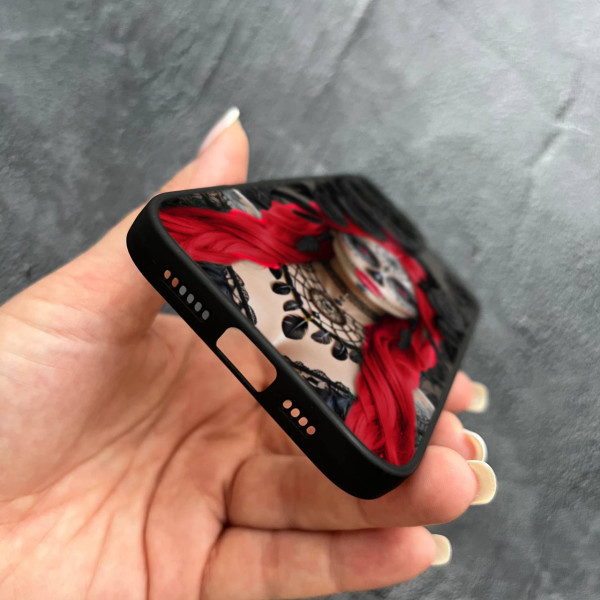 Чохол для iPhone 16 Pro Max Санта-Муерте у трояндах