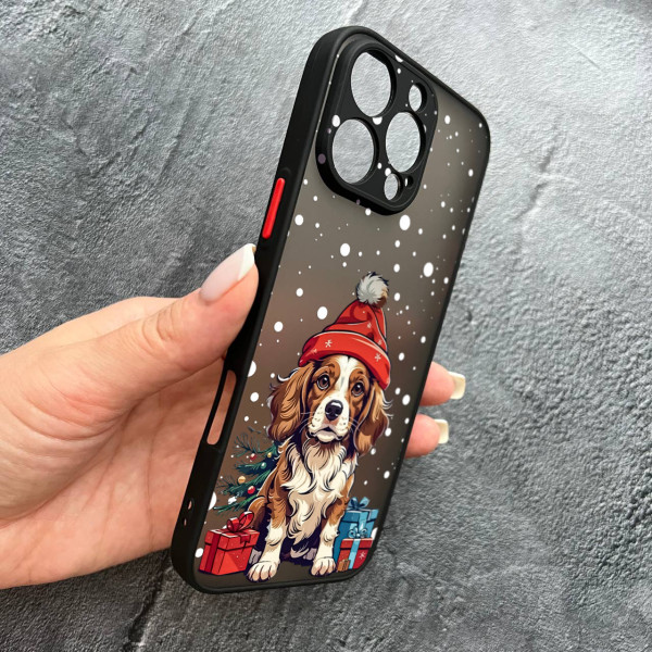 Чохол для iPhone 16 Pro Max новорічний песик