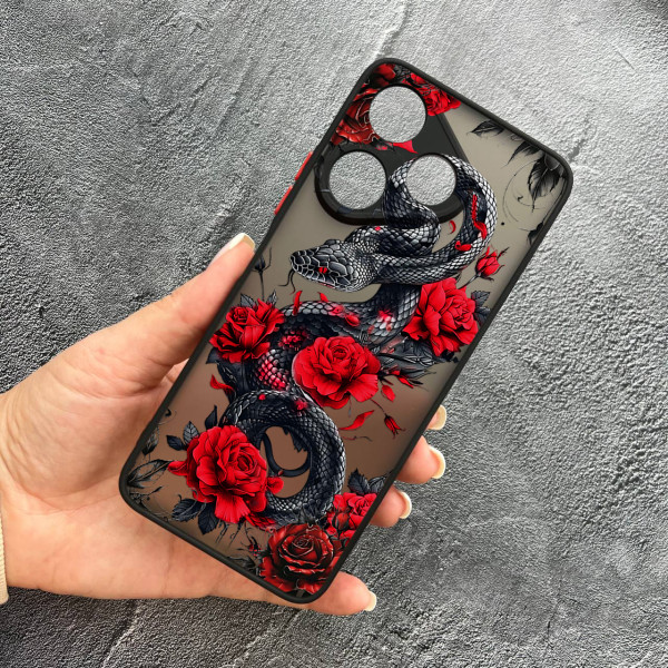 Чохол для Xiaomi Redmi 13 4G / Poco M6 4G змія у квітах