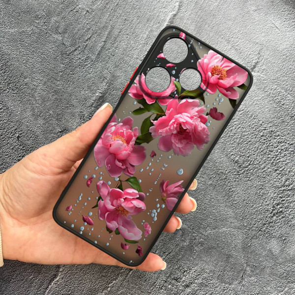 Чохол для Xiaomi Redmi 13 4G / Poco M6 4G півонії з дощем