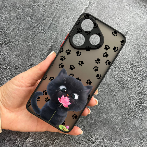 Чохол для Xiaomi Redmi 13 4G / Poco M6 4G котик з квіткою