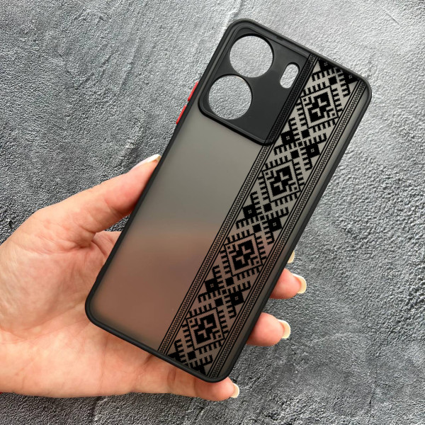 Чохол для Xiaomi Redmi 13C 4G / Poco C65 вишиванка чорна оригінальна