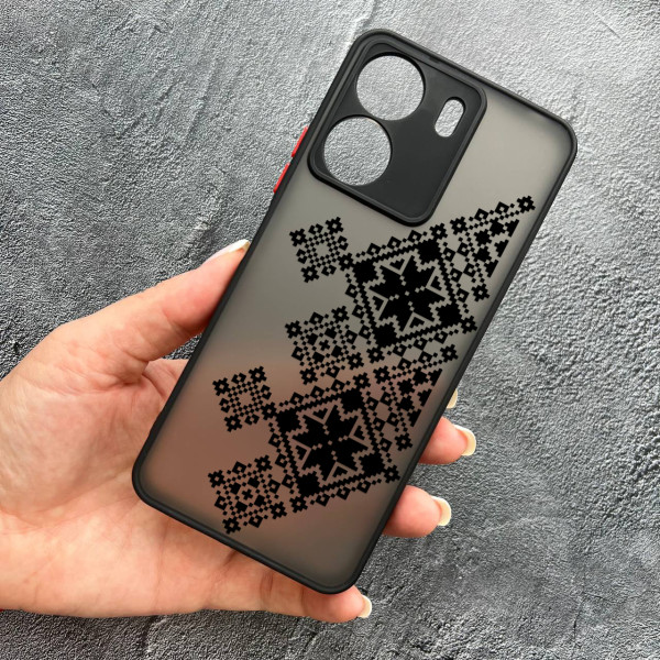 Чохол для Xiaomi Redmi 13C 4G / Poco C65 вишиванка чорна українська