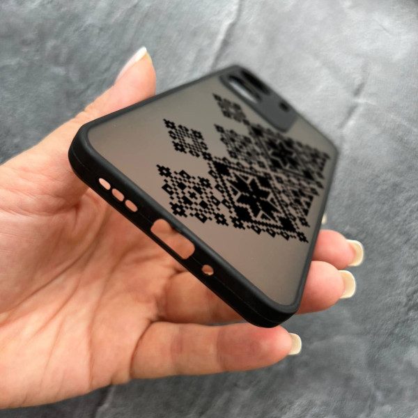 Чехол для Xiaomi Redmi 13C 4G / Poco C65 вышиванка черная украинская