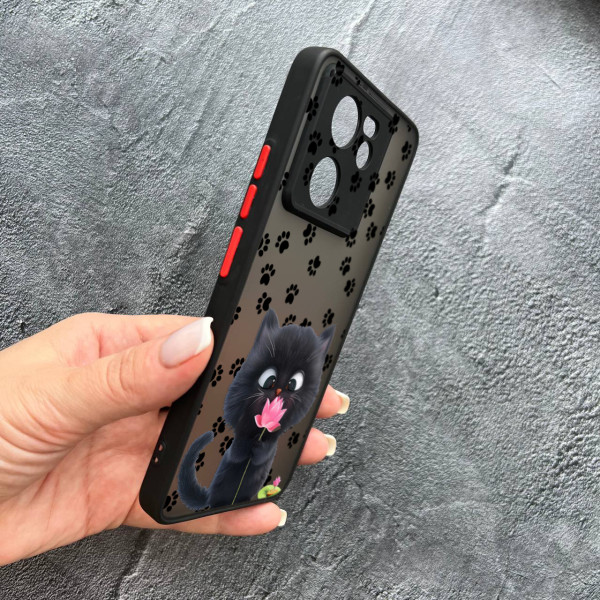 Чохол для Xiaomi 13T / 13T Pro котик з квіткою