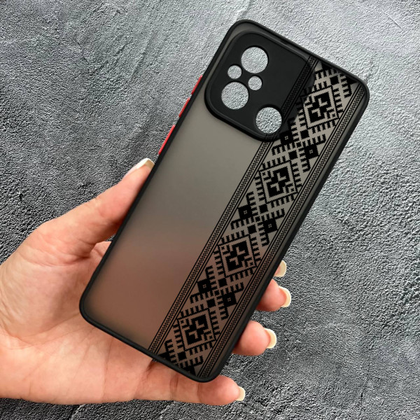 Чохол для Xiaomi Redmi 12C вишиванка чорна оригінальна