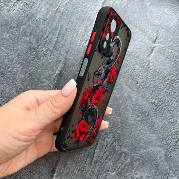 Чохол для Xiaomi Redmi Note 12S змія у квітах
