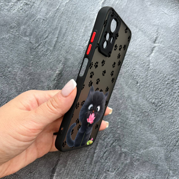 Чохол для Xiaomi Redmi Note 12S котик з квіткою