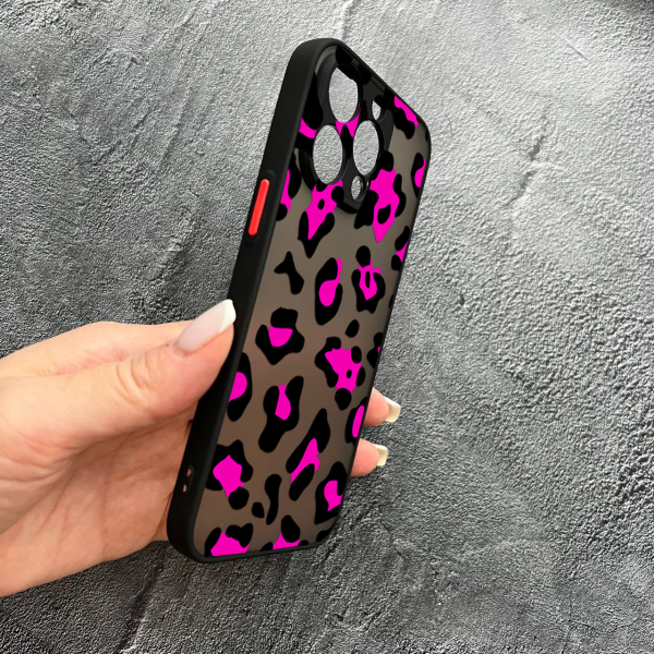 Чохол для iPhone 15 Pro Max леопард рожевий