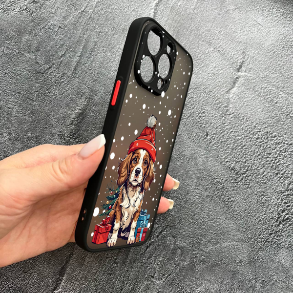 Чохол для iPhone 15 Pro Max новорічний песик