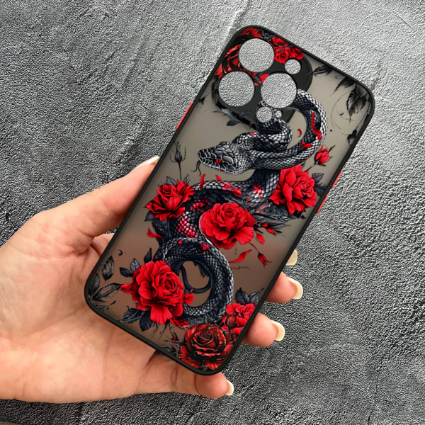 Чохол для iPhone 15 Pro Max змія у квітах
