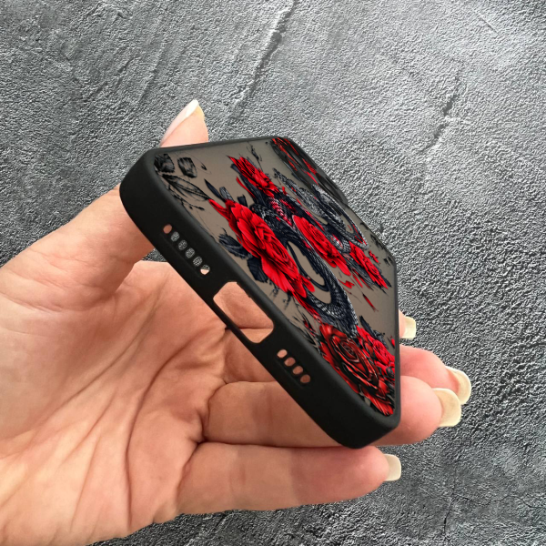 Чохол для iPhone 15 Pro Max змія у квітах