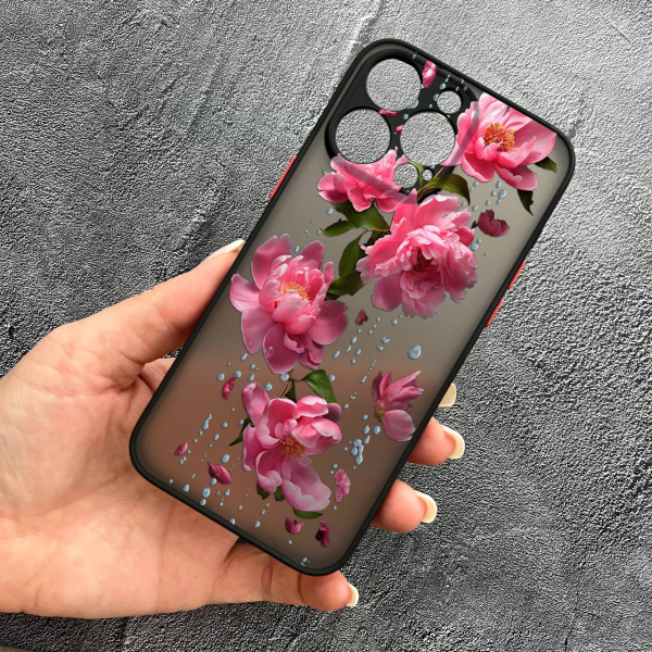 Чохол для iPhone 15 Pro Max півонії з дощем