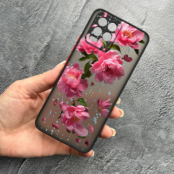 Чохол для Realme 8 / 8 Pro півонії з дощем