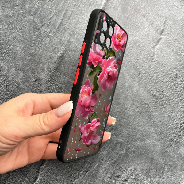Чохол для Realme 8 / 8 Pro півонії з дощем