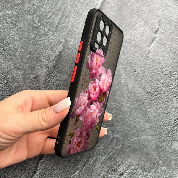 Чохол для Realme 8 / 8 Pro півонії з краплями