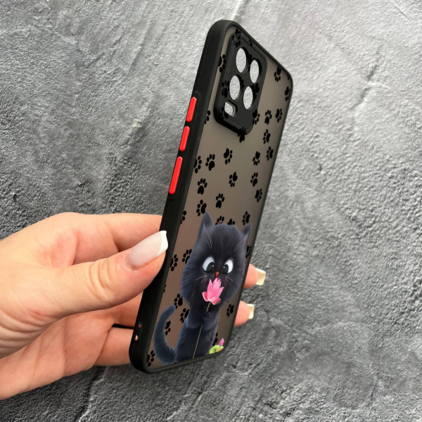 Чохол для Realme 8 / 8 Pro котик з квіткою