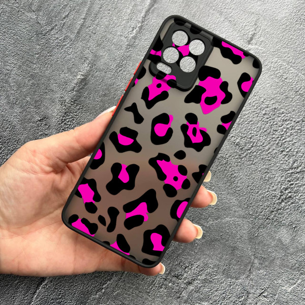 Чохол для Realme 8 / 8 Pro леопард рожевий