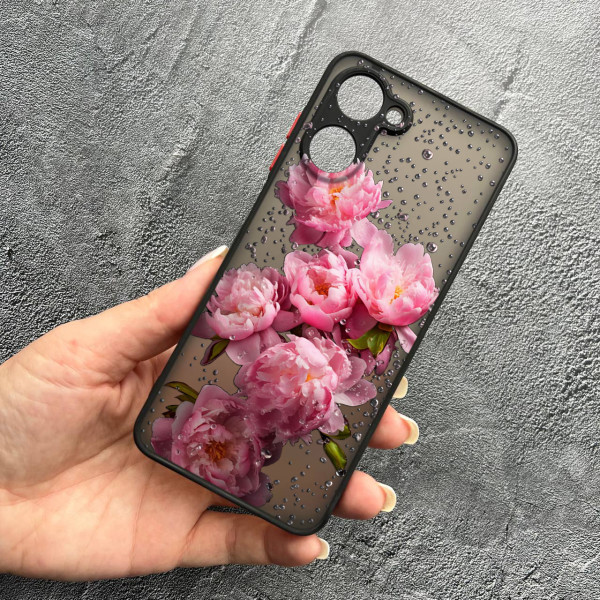 Чохол для Realme 10 півонії з краплями