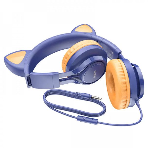 Наушники с ушками Hoco 25 Cat ear Midnight Blue