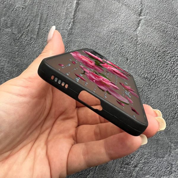 Чехол для Xiaomi 12 Lite пионы с дождем