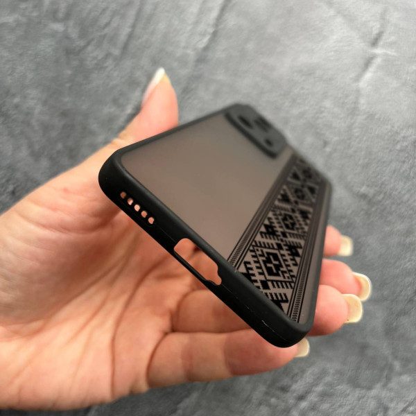 Чехол для Xiaomi 13 Lite вышиванка черная оригинальная