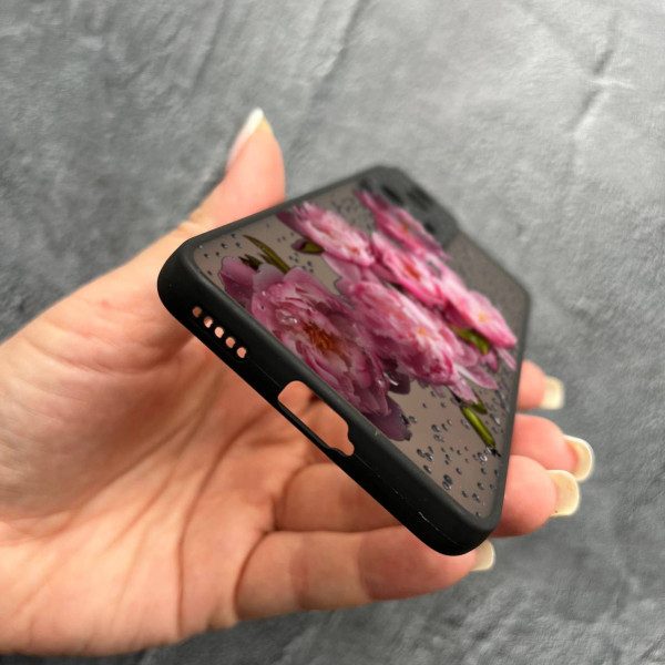 Чехол для Xiaomi 13 Lite пионы с каплями