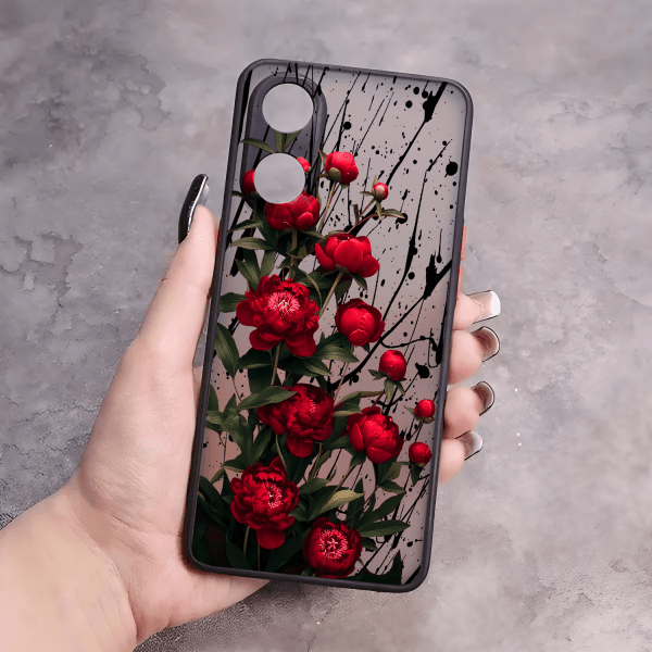 Чехол для Oppo Reno 8T 4G красные пионы