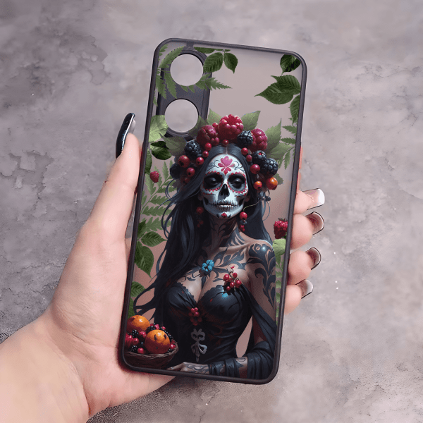 Чехол для Oppo Reno 8T 4G Санта-Муэрте с листьями