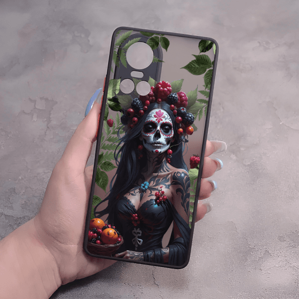 Чехол для Oppo Reno 10 / 10 Pro Санта-Муэрте с листьями