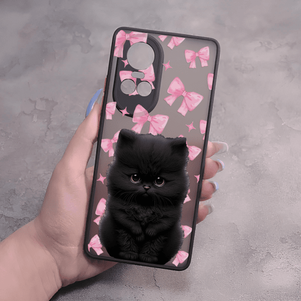 Чехол для Oppo Reno 10 / 10 Pro котик с бантиками
