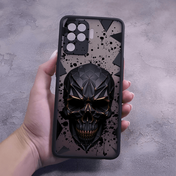 Чехол для Oppo Reno 5 Lite череп в кубе