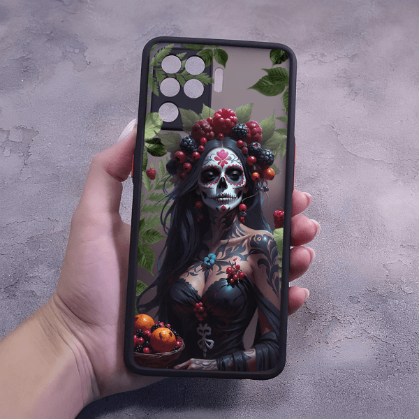 Чохол для Oppo Reno 5 Lite Санта-Муерте з листями
