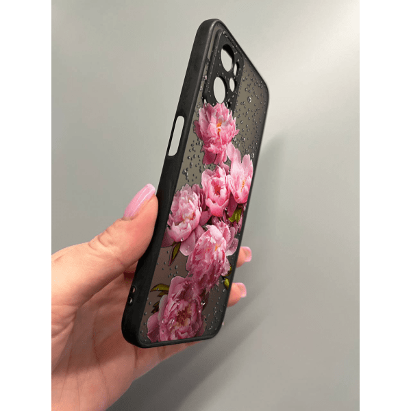 Чехол для Oppo A76 / A96 пионы с каплями