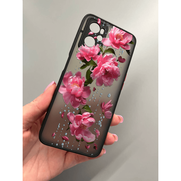 Чехол для Oppo A76 / A96 пионы с дождем
