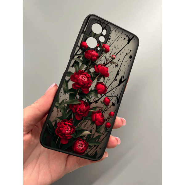 Чехол для Oppo A76/A96 красные пионы