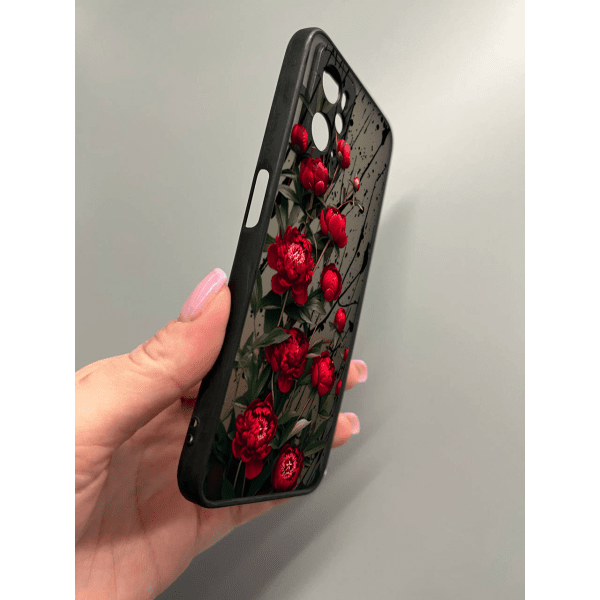 Чехол для Oppo A76/A96 красные пионы