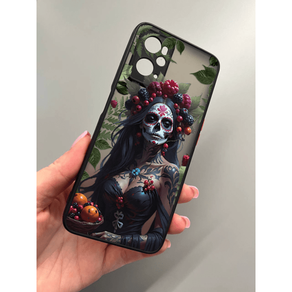 Чехол для Oppo A76 / A96 Санта-Муэрте с листьями