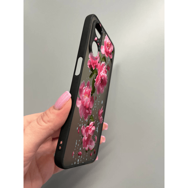 Чехол для Oppo A78 4G с защитой камеры пионы с дождем